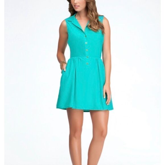 NWT MSRP $119 Bebe Green Sandi Open Back Dress Women's Size Small - Picture 2 of 9